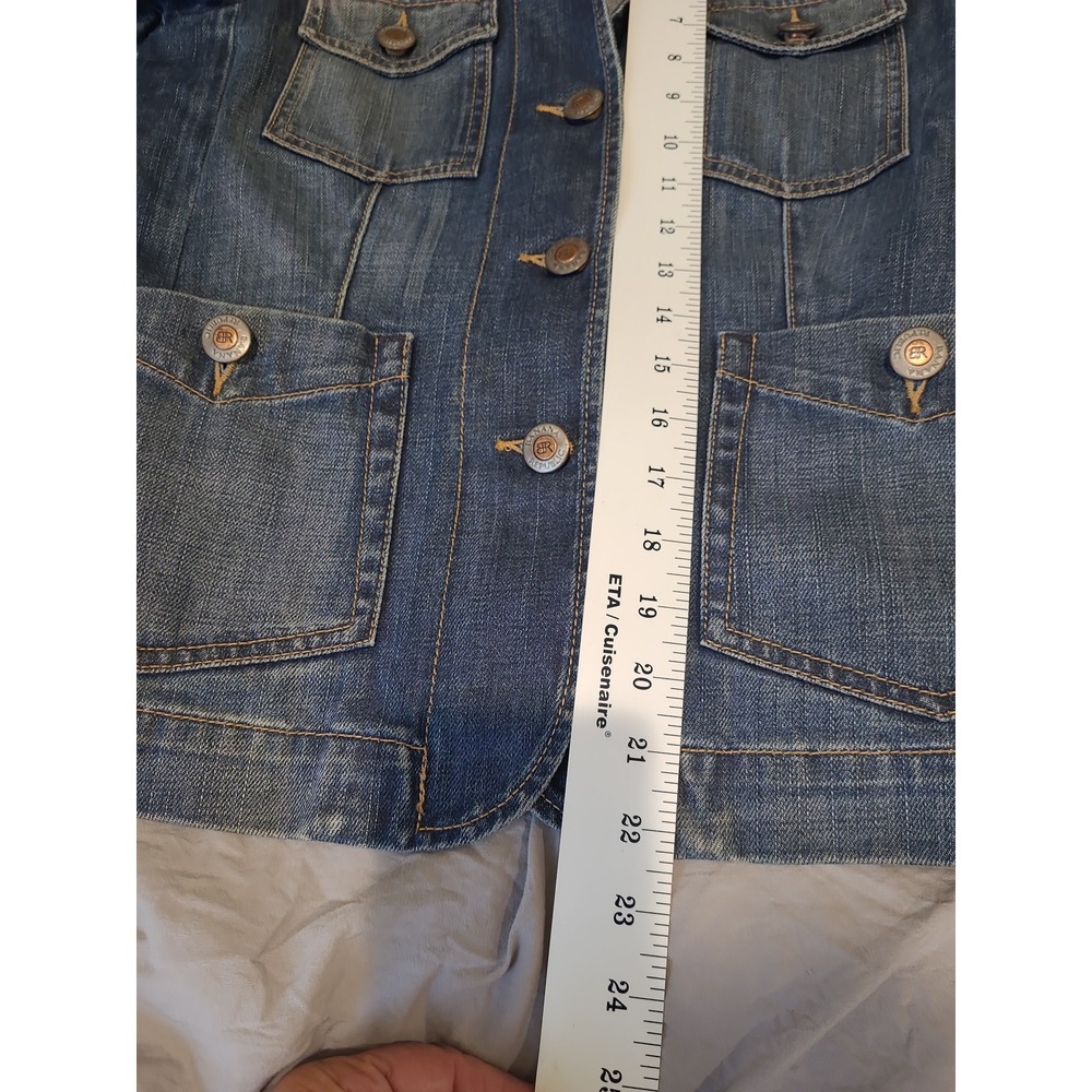 Banana Republic Denim Jean Jacket Blazer Women's SZ XS front pockets casual work - Picture 7 of 10